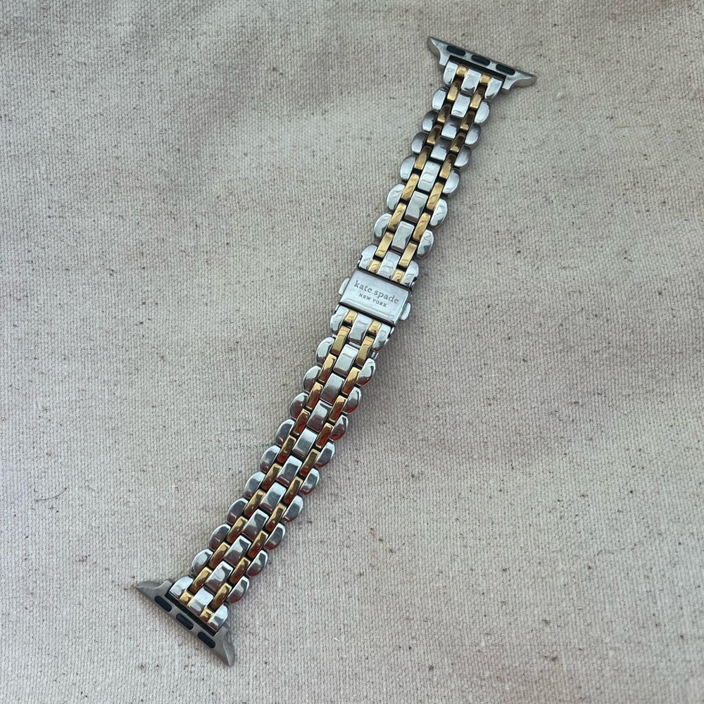 Kate Spade Scallop Apple Watch Band - silver and gold